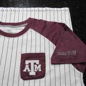 Texas A&M Colosseum XL White w/ Maroon Short-sleeve Raglan ringer-t
